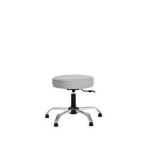 Krom Ayak 360 Derece Dönen Tabure Papuçlu GRİ Gri