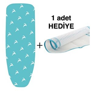 (hedi̇yeli̇) Comfort Turkuaz Ütümasası Örtüsü Kılıfı1 Adetkoruyucu File Ütüleme Pedi Hediyeli
