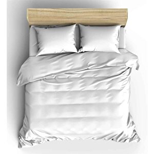 Makiteks %100 Pamuklu Beyaz 200x220+2*(50x70) Çift Kişilik Nevresim Ve Yastık Kılıfı