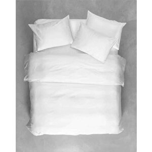 Makiteks %100 Pamuklu Beyaz 200x220+2*(50x70) Çift Kişilik Nevresim Ve Yastık Kılıfı