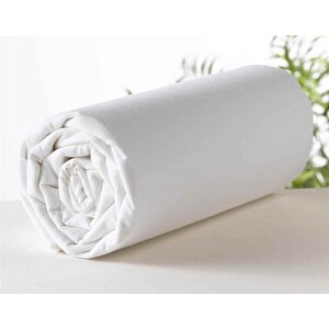%100 Pamuklu Beyaz 120x200 Tek Kişilik Lastikli Çarşaf Takımı