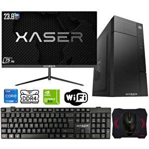 Xsr563 I5 12400f 16gb Ram 256gb M.2 Nvme Ssd 2gb Gt610 Ekran Kartı 23.8" Monitör Masaüstü Ofis Bilgisayarı