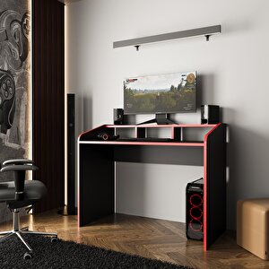 Zuko S8280 Oyuncu Masası Siyah Kırmızı 117 Cm
