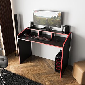 Zuko S8280 Oyuncu Masası Siyah Kırmızı 117 Cm