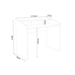 Zuko S8280 Oyuncu Masası Siyah Kırmızı 117 Cm