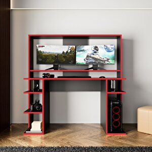 Dante S8480 Oyuncu Masası Siyah Kırmızı 140 Cm