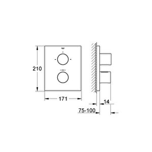 Grohtherm F 2 Yollu Yön Değiştiricili Banyo Bataryası - 27618000