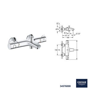 Bauedge Termostatik Banyo Bataryası Seti 24