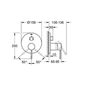 Essence Tek Kumandalı 3 Yönlü Banyo Bataryası  - 24169a01