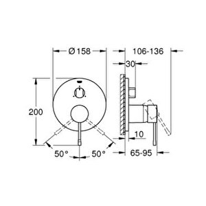 Grohe Essence Tek Kumandalı 3 Yönlü Banyo Bataryası  - 24169gn1
