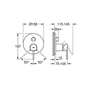 Grohe Plus Tek Kumandalı 3 Yönlü Banyo Bataryası - 24093al3
