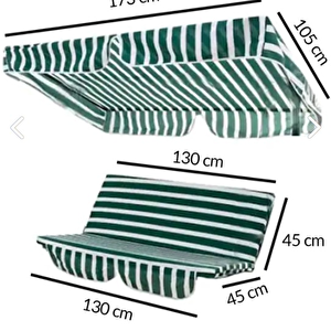 Bahçe Salıncak Mi̇nderi̇ Kılıf Seti̇ Süngerli Gölgeli̇kli̇  130 *45 Yeşi̇l - Beyaz