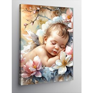 Kanvas Tablo Çiçekler Ve Çocuk 70x100 cm