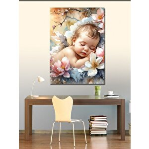 Kanvas Tablo Çiçekler Ve Çocuk 70x100 cm