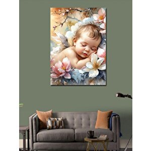 Kanvas Tablo Çiçekler Ve Çocuk 70x100 cm