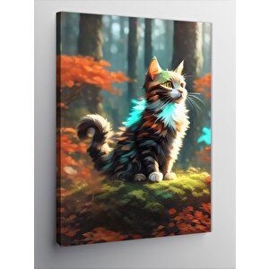 Kanvas Tablo Ormandaki Kedi