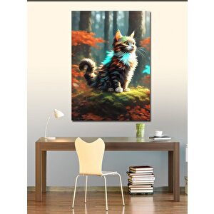 Kanvas Tablo Ormandaki Kedi