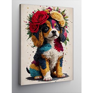 Kanvas Tablo Renkli Yavru Köpek