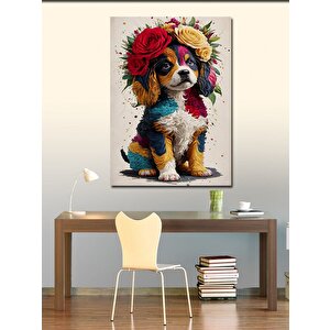 Kanvas Tablo Renkli Yavru Köpek