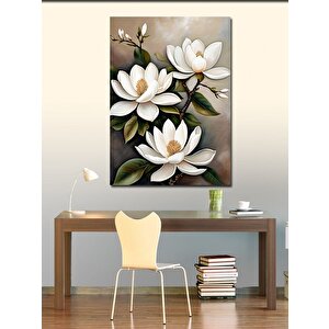 Kanvas Tablo Beyaz Çiçekler 70x100 cm