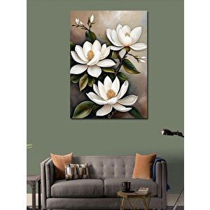 Kanvas Tablo Beyaz Çiçekler 70x100 cm