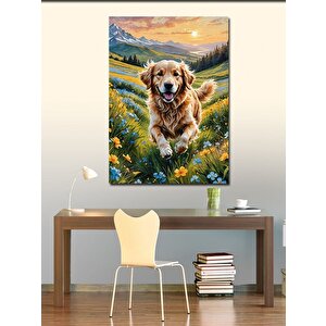 Kanvas Tablo Kırda Koşan Köpek 70x100 cm