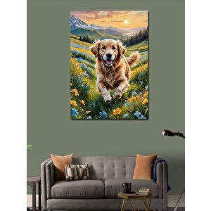 Kanvas Tablo Kırda Koşan Köpek 70x100 cm