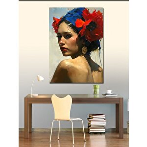 Kanvas Tablo Çiçekli Saçlı Kadın 70x100 cm