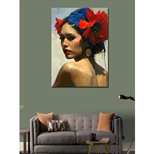 Kanvas Tablo Çiçekli Saçlı Kadın 70x100 cm
