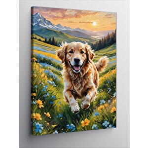 Kanvas Tablo Kırda Koşan Köpek