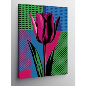 Kanvas Tablo Kırmızı Çiçek Ve Desenler 70x100 cm