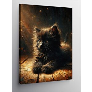 Kanvas Tablo Siyah Yavru Kedi 70x100 cm