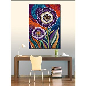 Kanvas Tablo Mor Çiçekler 70x100 cm
