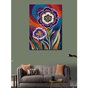 Kanvas Tablo Mor Çiçekler 70x100 cm