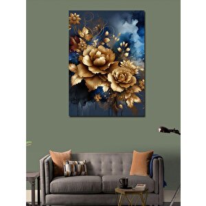 Kanvas Tablo Altın Sarısı Çiçekler 70x100 cm