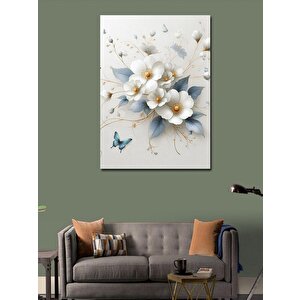 Kanvas Tablo Beyaz Çiçekler 100x140 cm