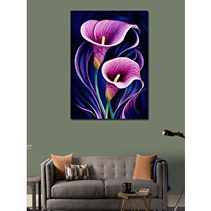 Kanvas Tablo Mor Çiçekler 100x140 cm