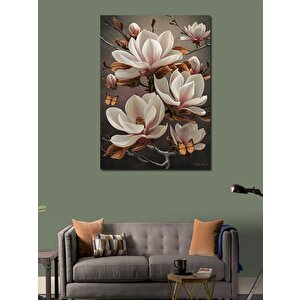 Kanvas Tablo Beyaz Çiçekler 70x100 cm