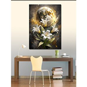 Kanvas Tablo Çiçekler Ve Ay 70x100 cm