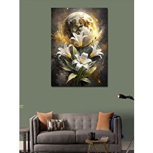 Kanvas Tablo Çiçekler Ve Ay 70x100 cm
