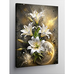 Kanvas Tablo Beyaz Çiçekler 70x100 cm