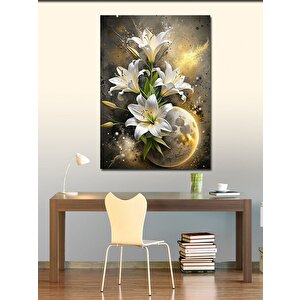 Kanvas Tablo Beyaz Çiçekler 70x100 cm
