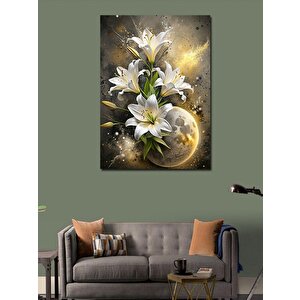 Kanvas Tablo Beyaz Çiçekler 70x100 cm
