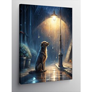 Kanvas Tablo Sokak Lambası Ve Köpek