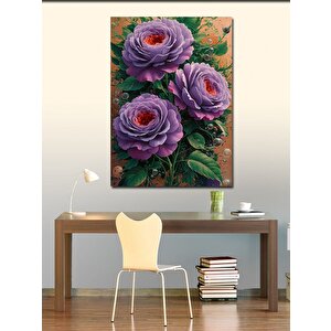 Kanvas Tablo Mor Çiçekler 70x100 cm