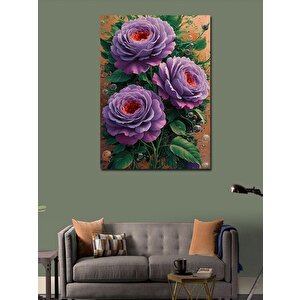 Kanvas Tablo Mor Çiçekler 70x100 cm