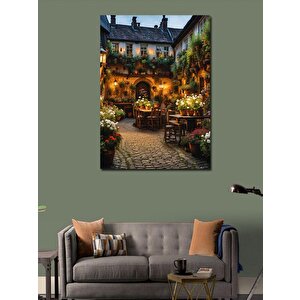 Kanvas Tablo Çiçekli Kafe 70x100 cm