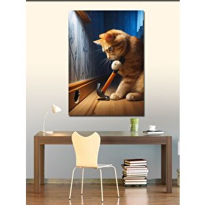 Kanvas Tablo Fare Avcısı Kedi 70x100 cm