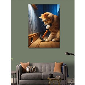 Kanvas Tablo Fare Avcısı Kedi 70x100 cm