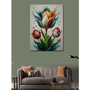 Kanvas Tablo Renkli Çiçekler 70x100 cm